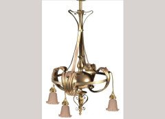 An Arts and Crafts brass ceiling light - Thumbnail 1