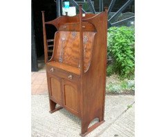 J S Henry. A 'flame mahogany' bureau bookcase  - Thumbnail 2