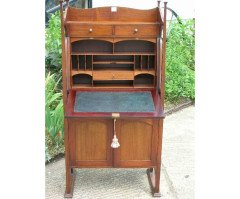 J S Henry. A 'flame mahogany' bureau bookcase  - Thumbnail 7