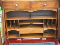 J S Henry. A 'flame mahogany' bureau bookcase  - Thumbnail 8