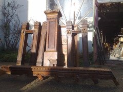 A Set of Good Gothic Revival Oak Inlaid Stair Posts - Thumbnail 2