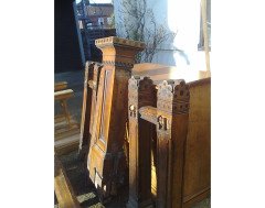 A Set of Good Gothic Revival Oak Inlaid Stair Posts - Thumbnail 5