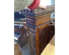 A Set of Good Gothic Revival Oak Inlaid Stair Posts - Thumbnail 7