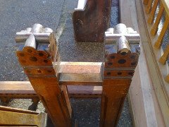 A Set of Good Gothic Revival Oak Inlaid Stair Posts - Thumbnail 10