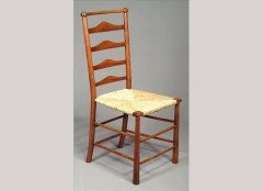 C R Ashbee for Guild of Handicraft. A beech ladderback armchair with a re-rushed seat - Thumbnail 2
