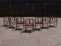 E A Taylor for Wylie and Lochhead. Seven Glasgow style tub chairs. - Thumbnail 1