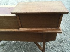 G M Ellwood for J S Henry. An Arts Crafts oak desk inlaid with stylised floral panels - Thumbnail 17