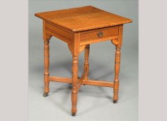 Bruce Talbert for Garnett and Son. An oak side table with one drawer maker's stamp no. 8905 - Thumbnail 1
