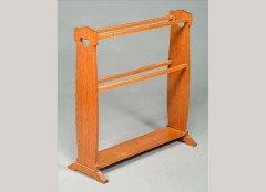 Ambrose Heal for Heals of London. An oak towel rail with heart cut-outs - Thumbnail 1