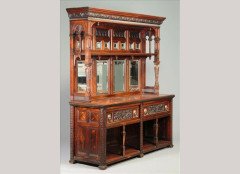 George Faulkner Armitage for Collinson and Lock. A carved rosewood exhibition quality sideboard - Thumbnail 1