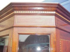 George Jack for Morris and Co. A figured mahogany, chequer and line inlaid secretaire bookcase - Thumbnail 4