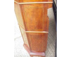 George Jack for Morris and Co. A figured mahogany, chequer and line inlaid secretaire bookcase - Thumbnail 6