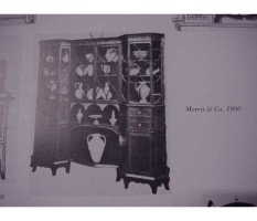 George Jack for Morris and Co. A figured mahogany, chequer and line inlaid secretaire bookcase - Thumbnail 10