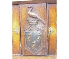 John Pollard Seddon (manner). A Reformed Gothic oak side cabinet - Thumbnail 5