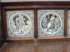 John Pollard Seddon (manner). A Reformed Gothic oak side cabinet - Thumbnail 6