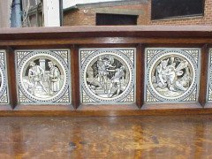 John Pollard Seddon (manner). A Reformed Gothic oak side cabinet - Thumbnail 7