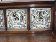 John Pollard Seddon (manner). A Reformed Gothic oak side cabinet - Thumbnail 8