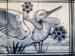 John Moyr Smith for Mintons. A rare set of four tiles with hand painted river birds. - Thumbnail 3