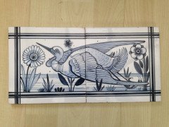 John Moyr Smith for Mintons. A rare set of four tiles with hand painted river birds. - Thumbnail 5