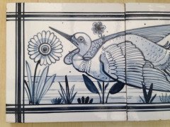John Moyr Smith for Mintons. A rare set of four tiles with hand painted river birds. - Thumbnail 6