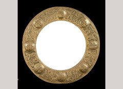 A Glasgow School Arts and Crafts hammered brass circular wall mirror - Thumbnail 1