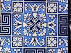 Dr Christopher Dresser. a Rare Set of 22 X Large Minton Blue Enamel Tiles - Thumbnail 2