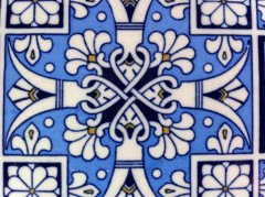 Dr Christopher Dresser. a Rare Set of 22 X Large Minton Blue Enamel Tiles - Thumbnail 3