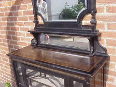 W J Estall (possibly). An ebonised Anglo-Japanese cabinet of supreme quality with Amboyna serving area - Thumbnail 11