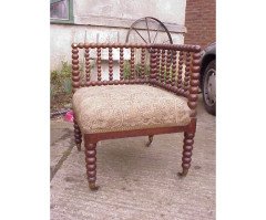 Morris and Co (attributed). A good quality bobbin turned corner chair - Thumbnail 2