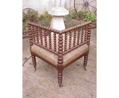 Morris and Co (attributed). A good quality bobbin turned corner chair - Thumbnail 3