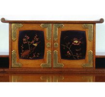 Thomas Jeckyll for C Hindley and Sons. A fine and rare walnut desk in the Anglo-Japanese style - Thumbnail 6