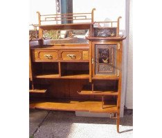 E W Godwin. A rare Anglo-Japanese walnut and lacquer side cabinet - Thumbnail 3