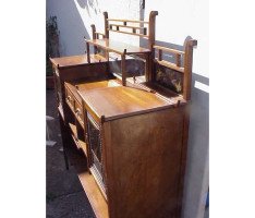 E W Godwin. A rare Anglo-Japanese walnut and lacquer side cabinet - Thumbnail 4