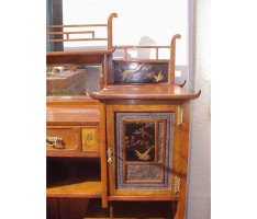 E W Godwin. A rare Anglo-Japanese walnut and lacquer side cabinet - Thumbnail 5