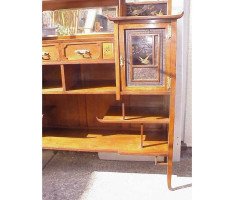 E W Godwin. A rare Anglo-Japanese walnut and lacquer side cabinet - Thumbnail 6