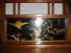 E W Godwin. A rare Anglo-Japanese walnut and lacquer side cabinet - Thumbnail 8