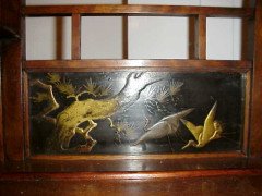 E W Godwin. A rare Anglo-Japanese walnut and lacquer side cabinet - Thumbnail 9
