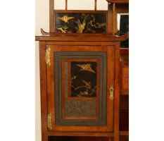 E W Godwin. A rare Anglo-Japanese walnut and lacquer side cabinet - Thumbnail 10
