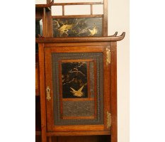 E W Godwin. A rare Anglo-Japanese walnut and lacquer side cabinet - Thumbnail 11