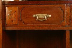E W Godwin. A rare Anglo-Japanese walnut and lacquer side cabinet - Thumbnail 12