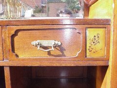 E W Godwin. A rare Anglo-Japanese walnut and lacquer side cabinet - Thumbnail 13