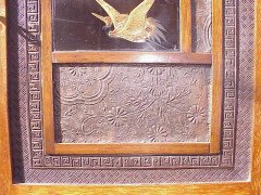 E W Godwin. A rare Anglo-Japanese walnut and lacquer side cabinet - Thumbnail 14