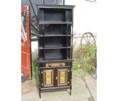 Daniel Cottier (attributed). An impressive Aesthetic Movement ebonised cabinet for semi-fixing - Thumbnail 1