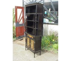 Daniel Cottier (attributed). An impressive Aesthetic Movement ebonised cabinet for semi-fixing - Thumbnail 2