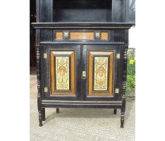 Daniel Cottier (attributed). An impressive Aesthetic Movement ebonised cabinet for semi-fixing - Thumbnail 6