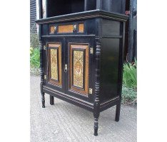 Daniel Cottier (attributed). An impressive Aesthetic Movement ebonised cabinet for semi-fixing - Thumbnail 8