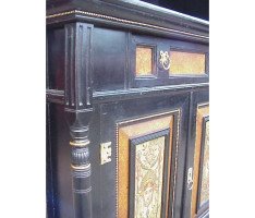 Daniel Cottier (attributed). An impressive Aesthetic Movement ebonised cabinet for semi-fixing - Thumbnail 9
