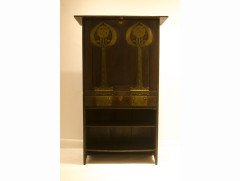 C R Mackintosh. A cypress wood and brass writing cabinet merly green stained - Thumbnail 1