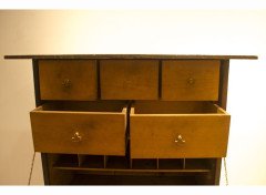 C R Mackintosh. A cypress wood and brass writing cabinet merly green stained - Thumbnail 4