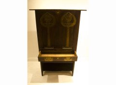 C R Mackintosh. A cypress wood and brass writing cabinet merly green stained - Thumbnail 5